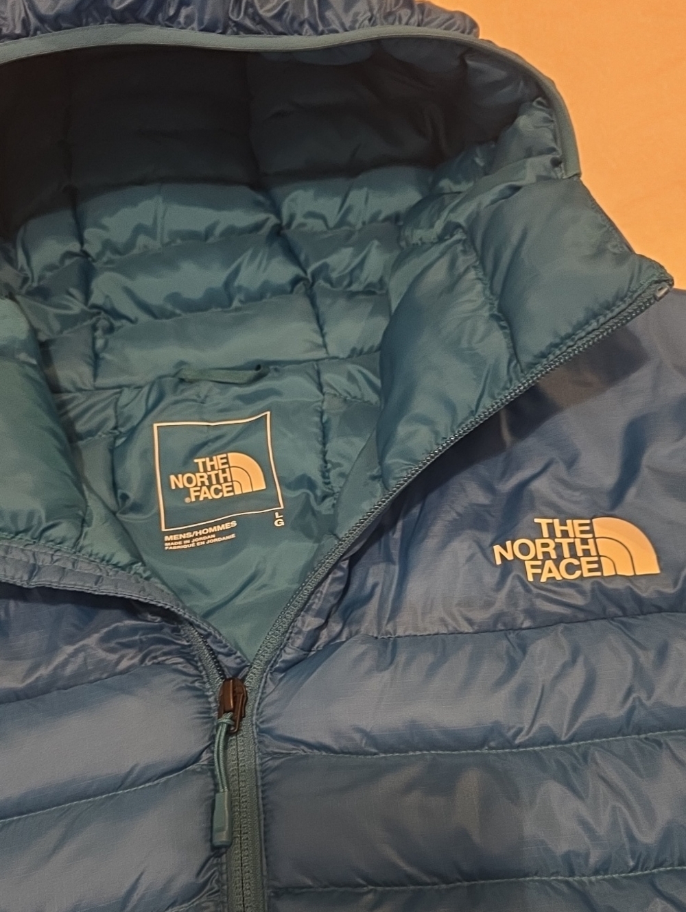 The North Face Men's Hooded Lightweight Blue Puffer Jacket - Picture 3 of 4